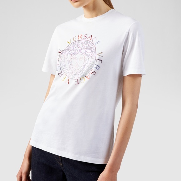 Brand New Versace Studded Medusa Logo T-Shirt - Picture 8 of 8